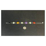 16g Sterling Silver Bracelet with Colorful Stones