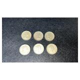 (6) English One Pound Coins