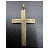 10k yellow gold cross pendant  1.1 grams