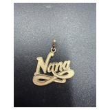 10k yellow gold NANA pendant .8 gram