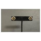 Tory Burch Earrings, Silver and Gold Tone