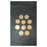 10 Wheat Pennies
