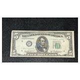 1950 B, 5 dollar federal reserve note
