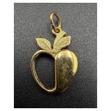14k yellow gold apple charm .8 gram