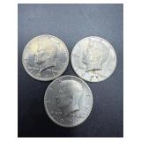 3 - 1971 Kennedy Half Dollars