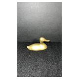 Vintage mini brass duck paperweight