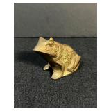 Vintage Miniature Brass Frog Figurine