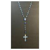 Vintage rosary, blue beads