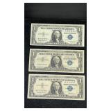 (3) One Dollar Silver Certificates