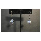 Sterling silver and glass bead earrings