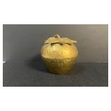 Vintage brass strawberry canister