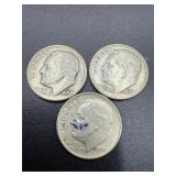 1954, 1958, 1961 Roosevelt dimes 90% silver