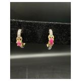 Sterling Silver Two Tone Stud Post Earrings