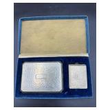 Vintage PRESTO nickel silver cigarette case & case