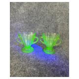 Hazel Atlas green uranium sugar bowls
