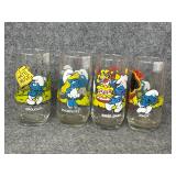 Vtg Smurf glasses Grouchy Baker Jokey Smurfette