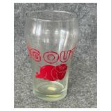 vintage Pig Out beer glass