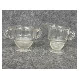 vintage Duncan & Miller Teardrop creamer and sugar