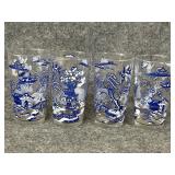 Vintage Blue Willow drinking glasses
