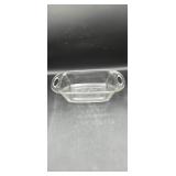 Anchor hocking clear glass loaf pan.
