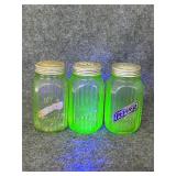 Anchor Hocking Hoosier salt pepper shakers Uranium
