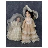 Vintage dolls bride & Victorian
