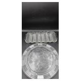 Vtg glass serving pieces.