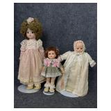 Vintage doll lot porcelain dolls