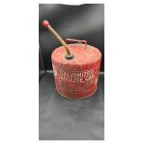 Red eagle gas can. Galvanized steel.
