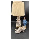 Trio of porcelain victorian style decor pieces.