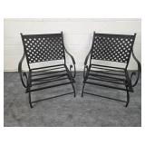 2 outdoor metal rockers patio chairs