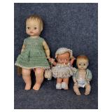 Vintage dolls in crochet outfits