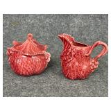 Vintage strawberry cream and sugar