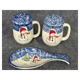 Thomson Pottery Winterland Blue salt pepper rest