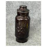 vintage 1970s Borden Cremora amber glass jar