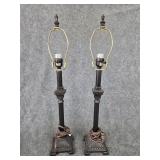 pair of candlestick lamps