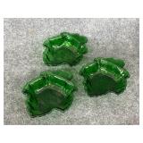 Anchor Hocking Forest Green Maple Leaf candy bowls