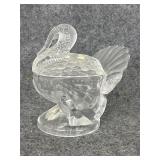 vintage L.E. Smith glass turkey covered dish