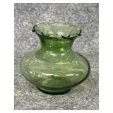 Vintage Anchor Hocking Forest green vase