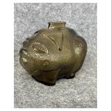Vintage Gray Glass Anchor Hocking Piggy Coin Bank