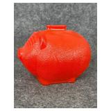 Vintage textured glass piggy bank