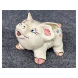 vintage Smiley Pig planter