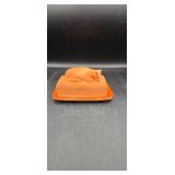 Vtg terra cotta cow butter dish.