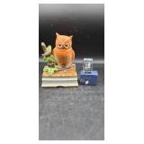 Owl music box figurine  and crystal.