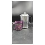 Vtg coffee pot and oversized mug