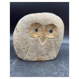 Stone rock art owl figure heavy