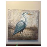 great blue heron in a coastal setting