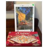 New in box puzzel and used scrabble