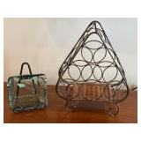 Wine rack and recycled glass bowl