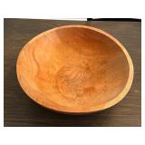 Large wooden serving salad bowl